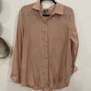 Versona Blush Pink Blouse with Gold Accents